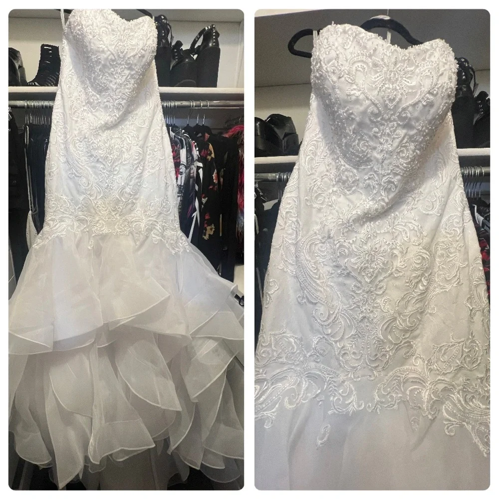 Oleg Cassini Mermaid Wedding Gown NWT - Picture 2 of 3